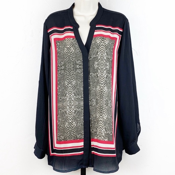 INC International Concepts Tops - INC geometric snake print tab sleeve tunic